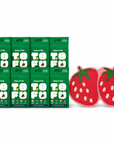 Happy & Polly Tofu & Cassava Cat Litter eight 5.5lb Bags with Fruit Series Cat Litter Mat — Strawberry — white background