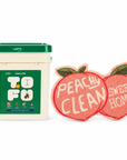 Happy & Polly Tofu & Cassava Cat Litter 20lb Bucket with Fruit Series Cat Litter Mat — Peach — white background