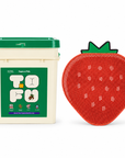 Happy & Polly Tofu & Cassava Cat Litter 20lb Bucket with Double-Layer Strawberry Cat Litter Trapping Mat – Keep Your Floors Clean — white background