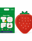 Happy & Polly Tofu & Cassava Cat Litter 5.5lb Bag with Double-Layer Strawberry Cat Litter Trapping Mat – Keep Your Floors Clean — white background