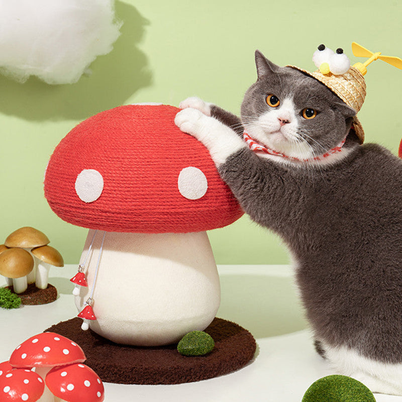 Mushroom Cat Scratcher | Fancy Fairy Cat Sratcher Toy | Happy & Polly| 11.0'' x 11.0'' x 13.4