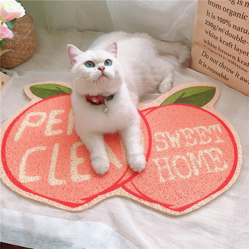 Shop Peach shaped Cat Litter Mat – Happy Polly - Main Image