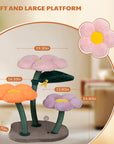 Close-up of the soft fabric on the flower platform of the Bloomy Flower Cat Tree