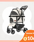 Foldable Pet Stroller with Detachable Carrier