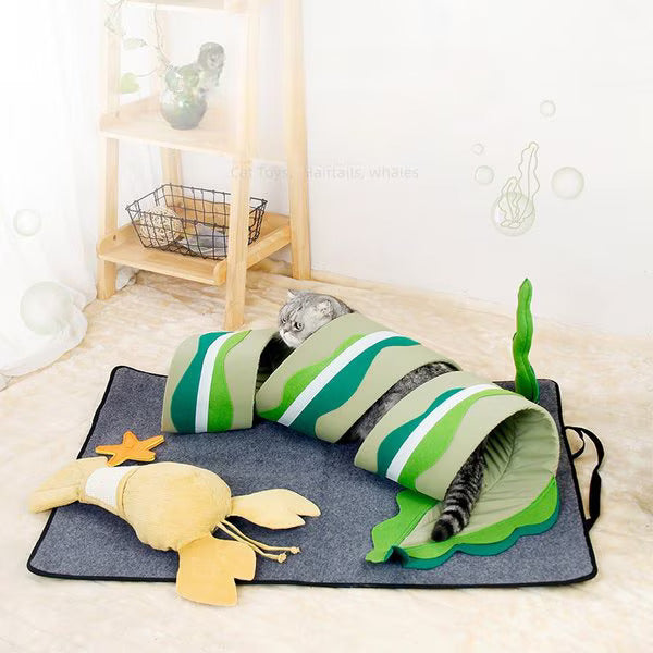 Fish Adventure Cat Sniffing Mat Tunnel