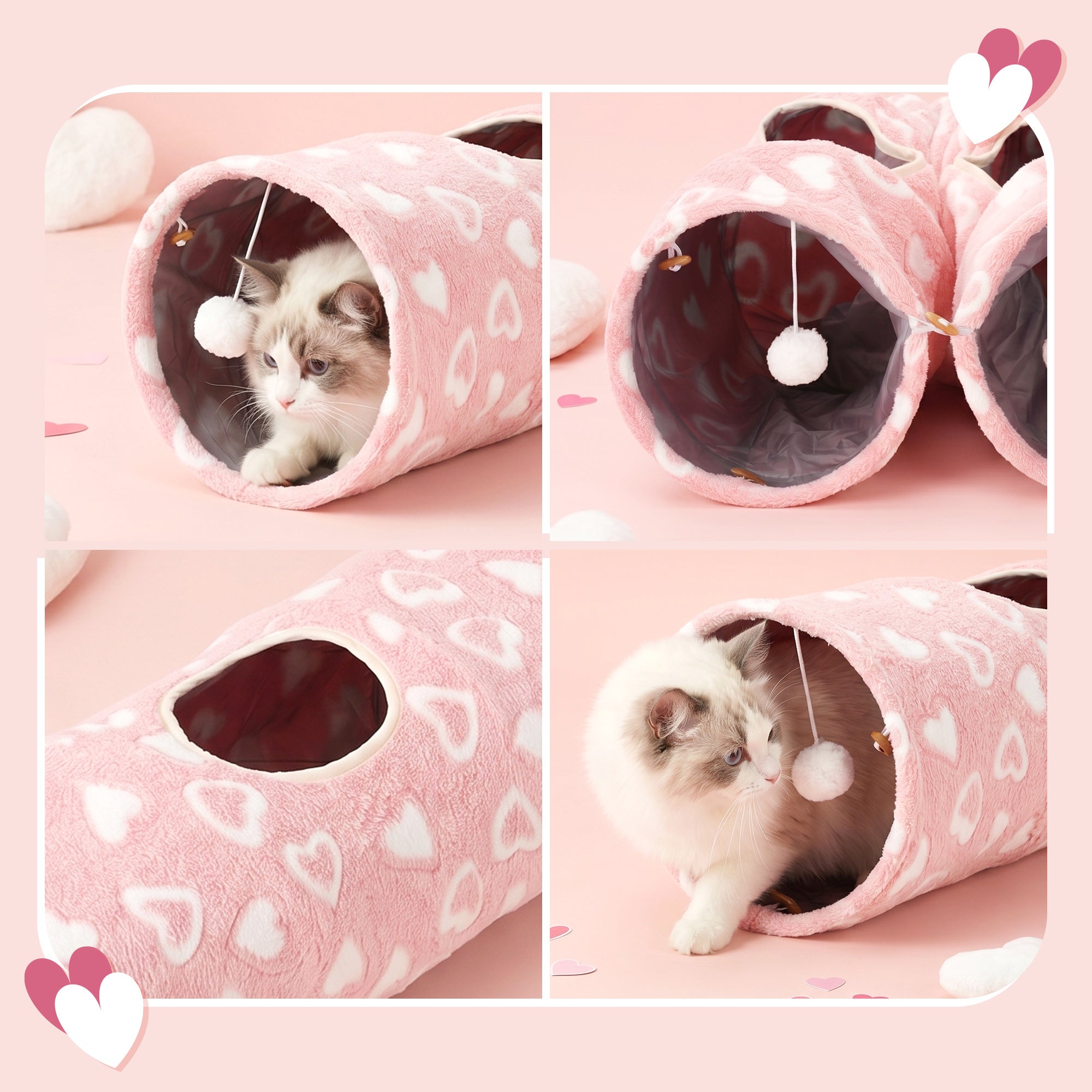 Sweetheart Snuggle Cat Tunnel Bed