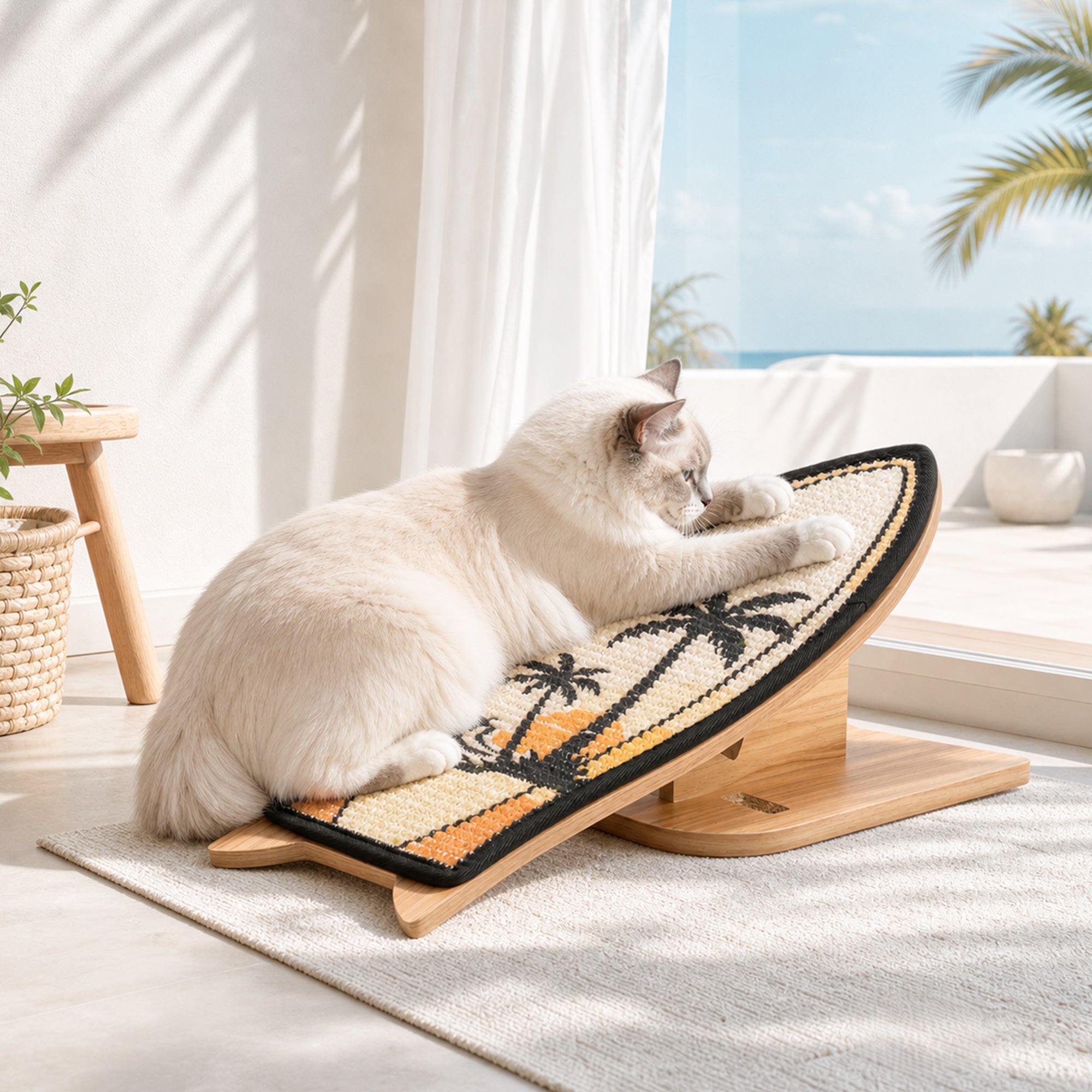 Sunset Palm Convertible Cat Scratcher – Happy & Polly