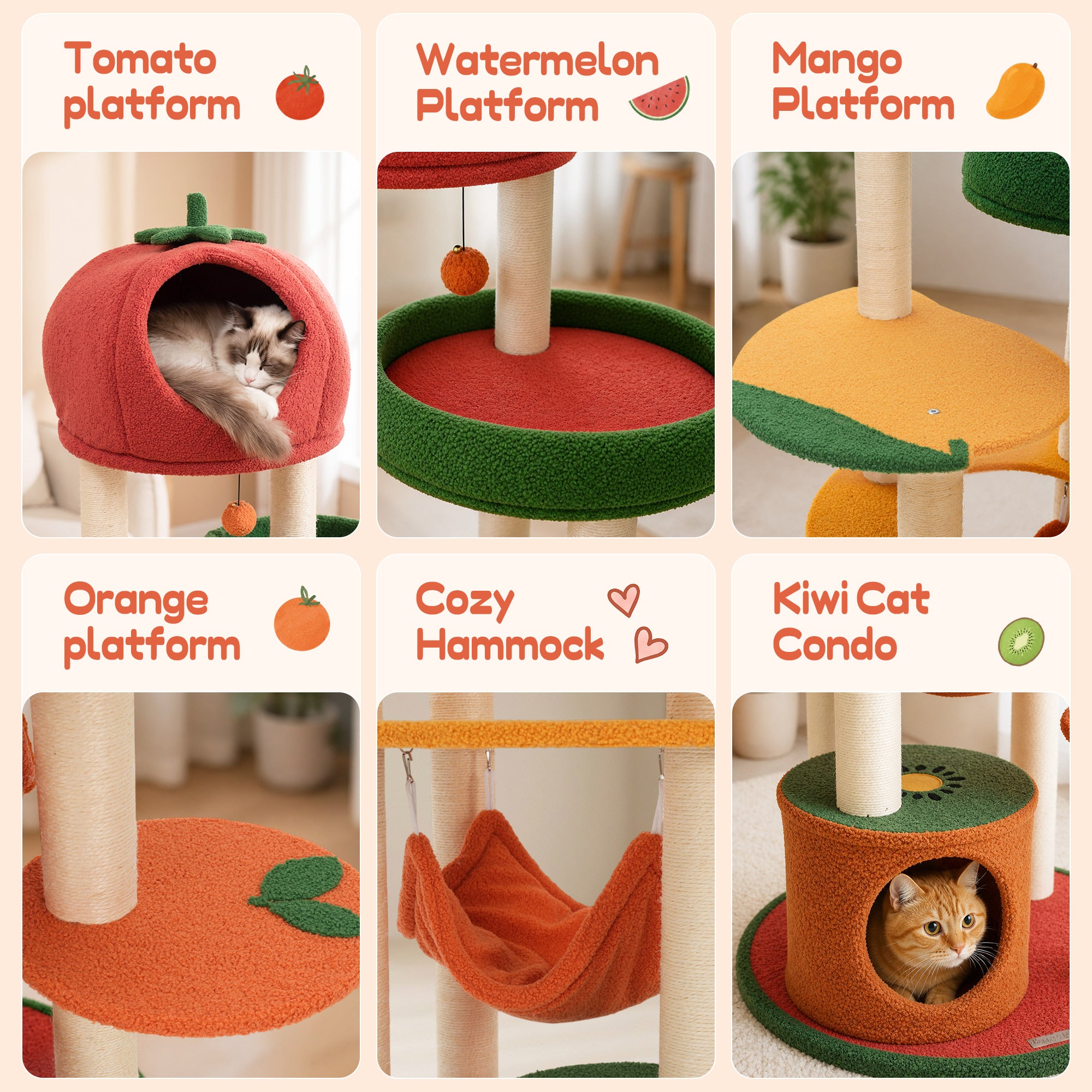 71" Fruit World Multi-Cat Tree