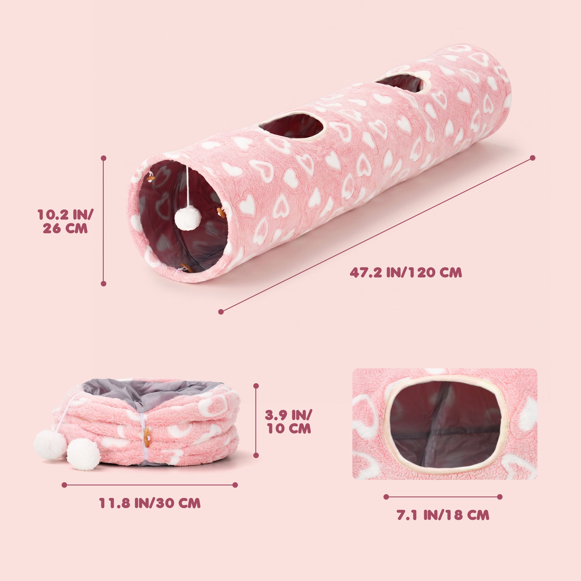 Sweetheart Snuggle Cat Tunnel Bed