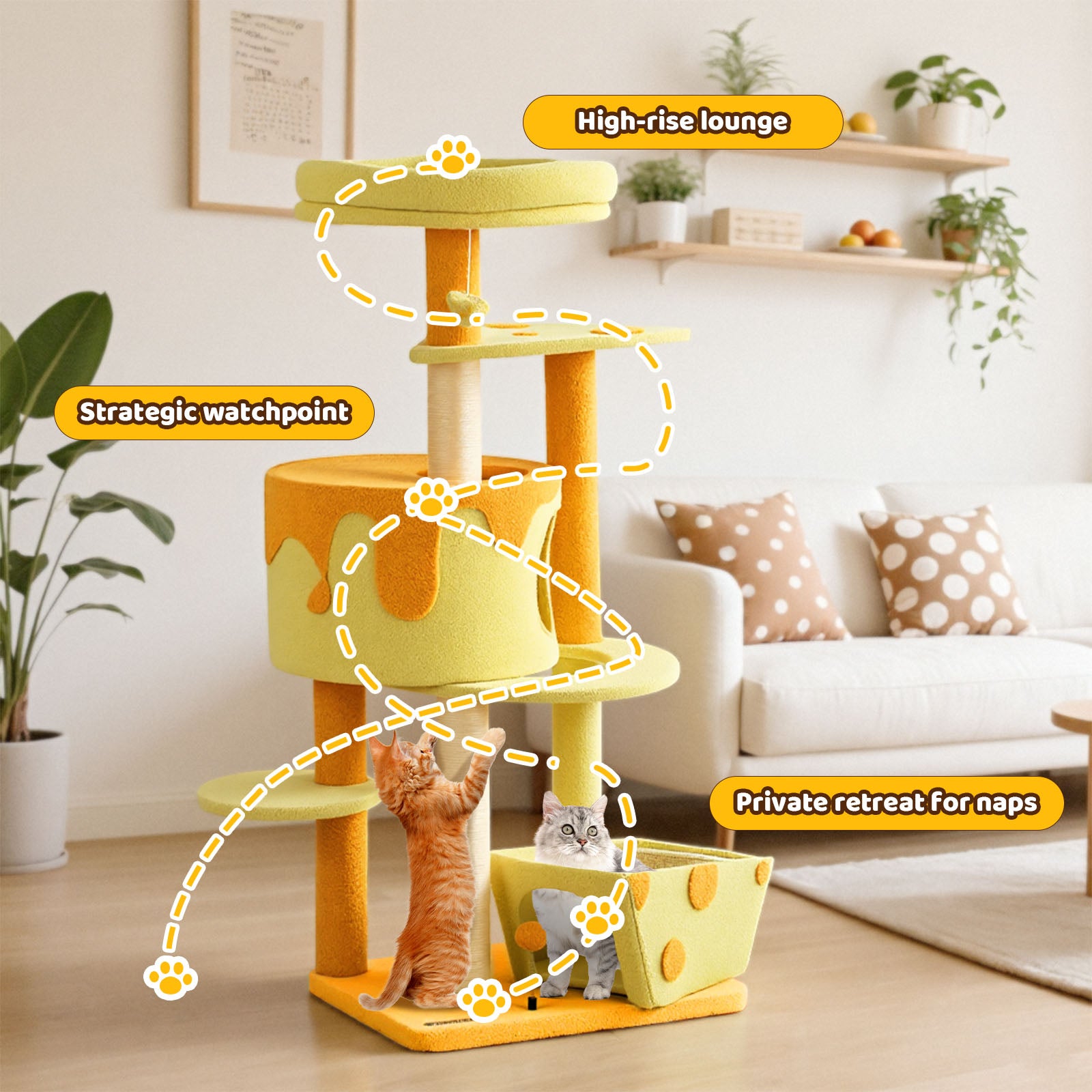 Transformable Cheese Cat Tree