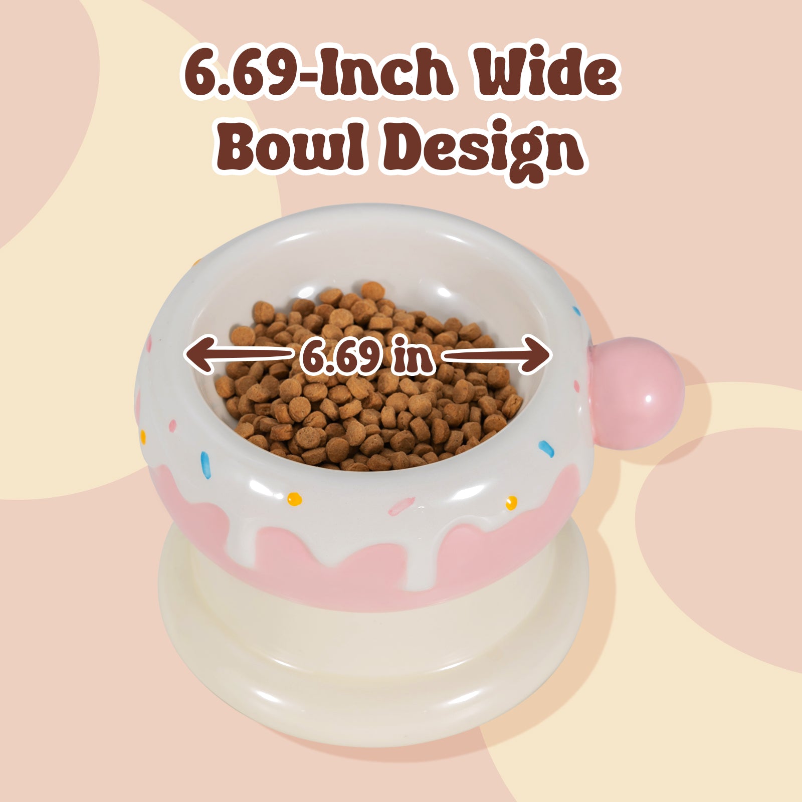 27oz Donut Style Cat Bowl Set