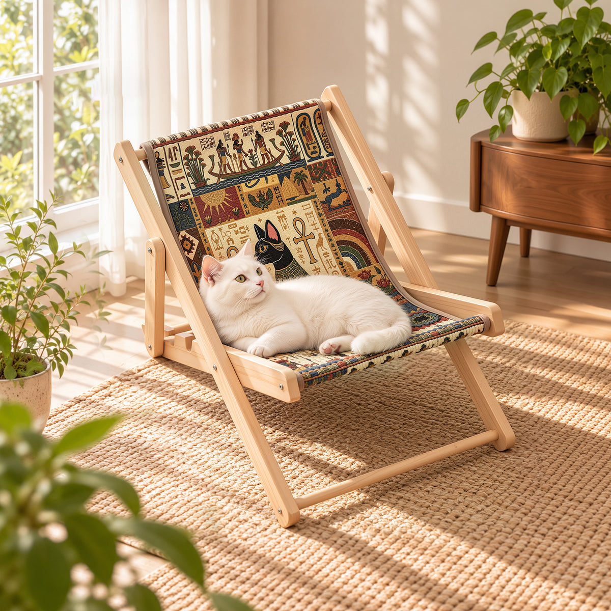 Foldable Cat Lounge Chair With Scratching Surface