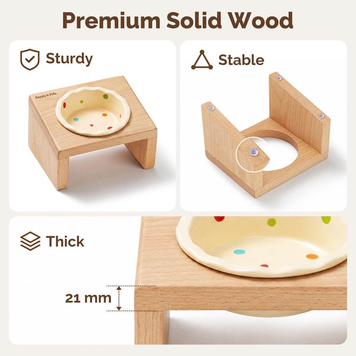 Elevated Wooden Cat Bowl