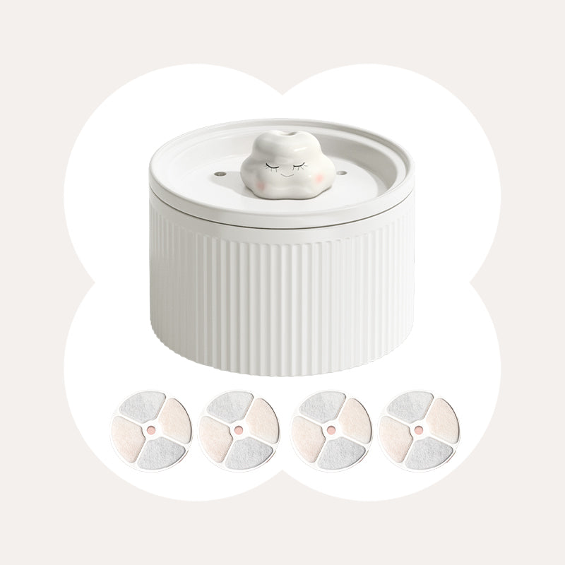 50oz Cloud Cat Water Fountain: Enhanced Filtering for Refreshing