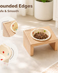 Elevated Wooden Cat Bowl