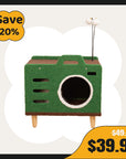 Cozy Green Radio Cat Bed