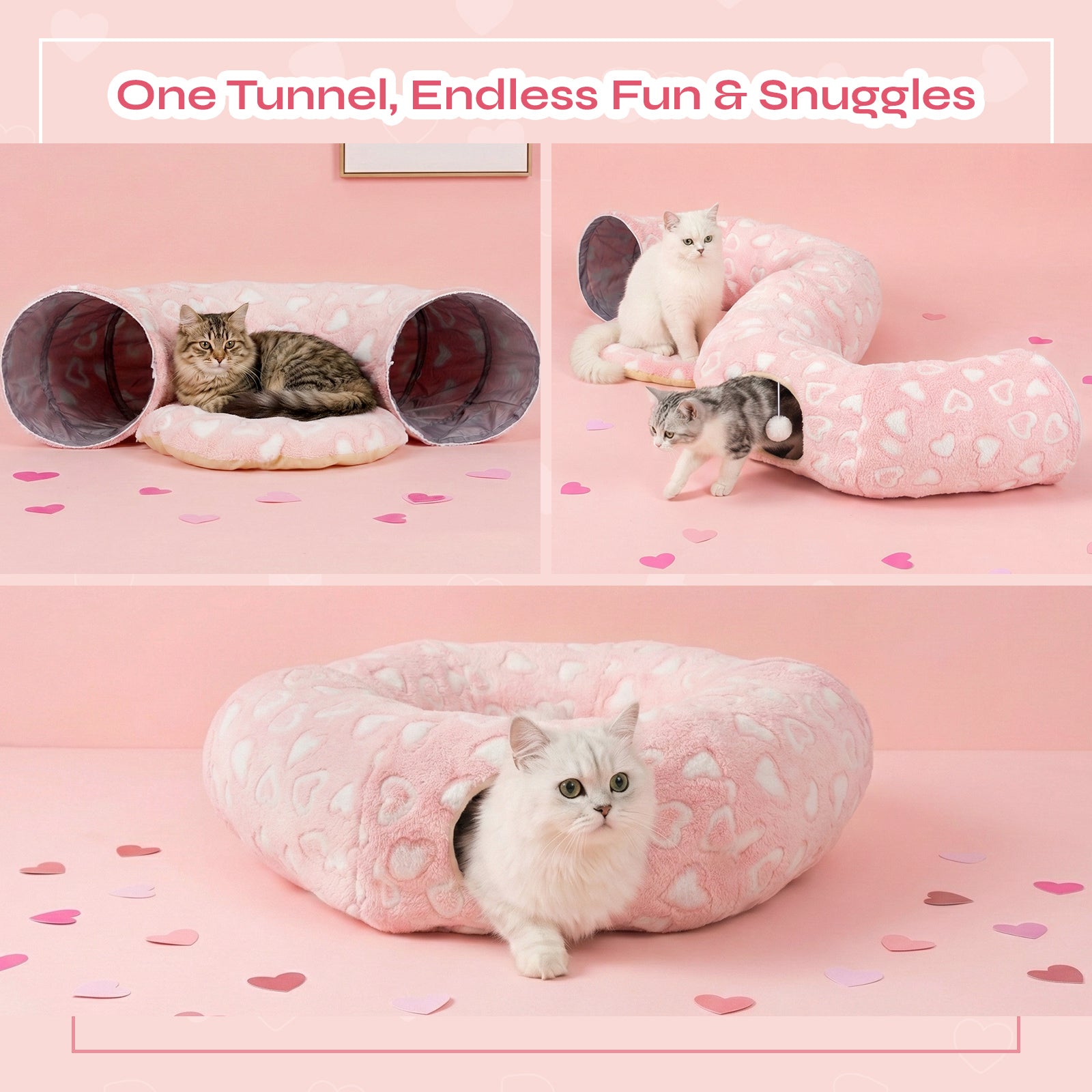 Sweetheart Snuggle Cat Tunnel Bed