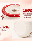 3.4oz Mushroom Picnic Ceramic Cat Bowl