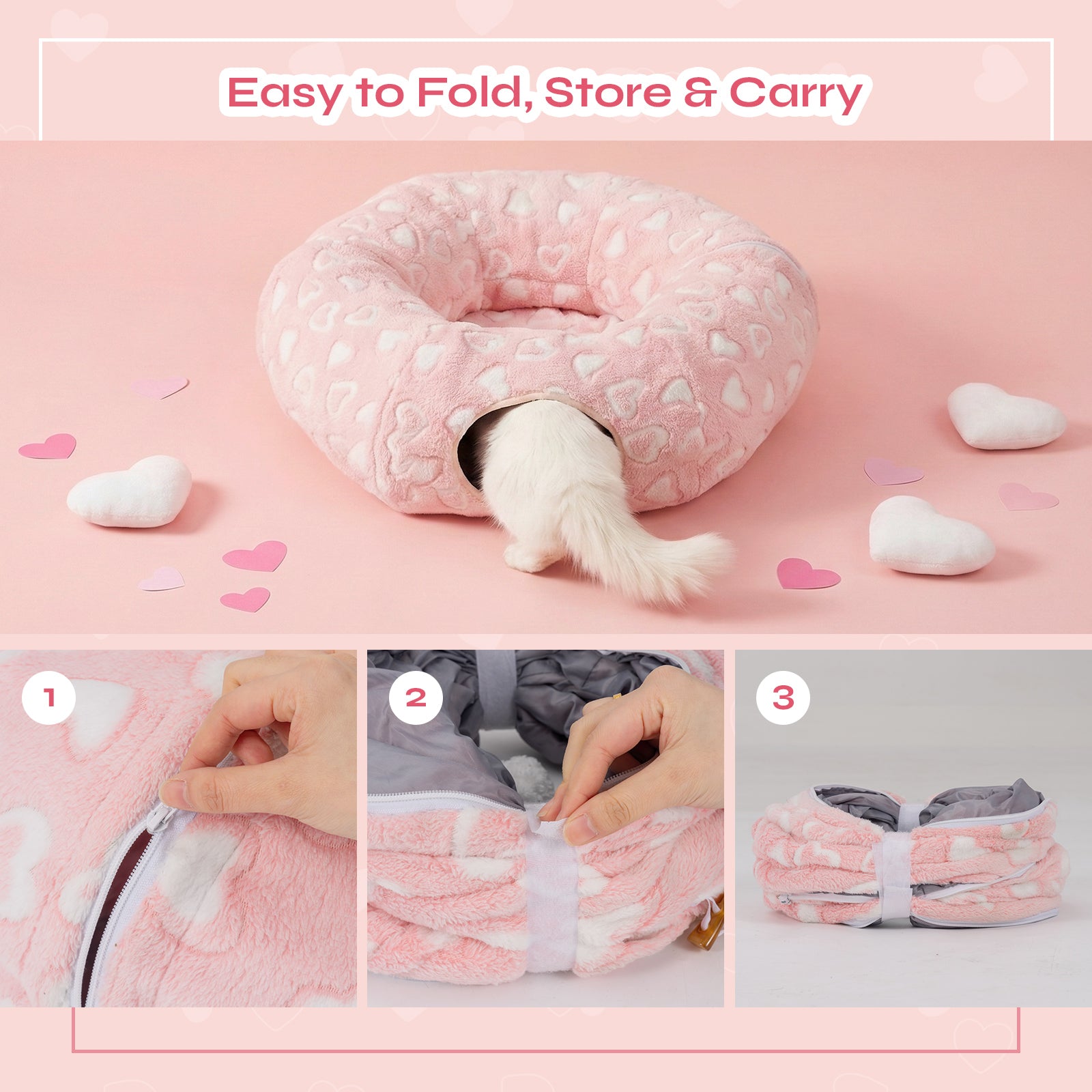 Sweetheart Snuggle Cat Tunnel Bed