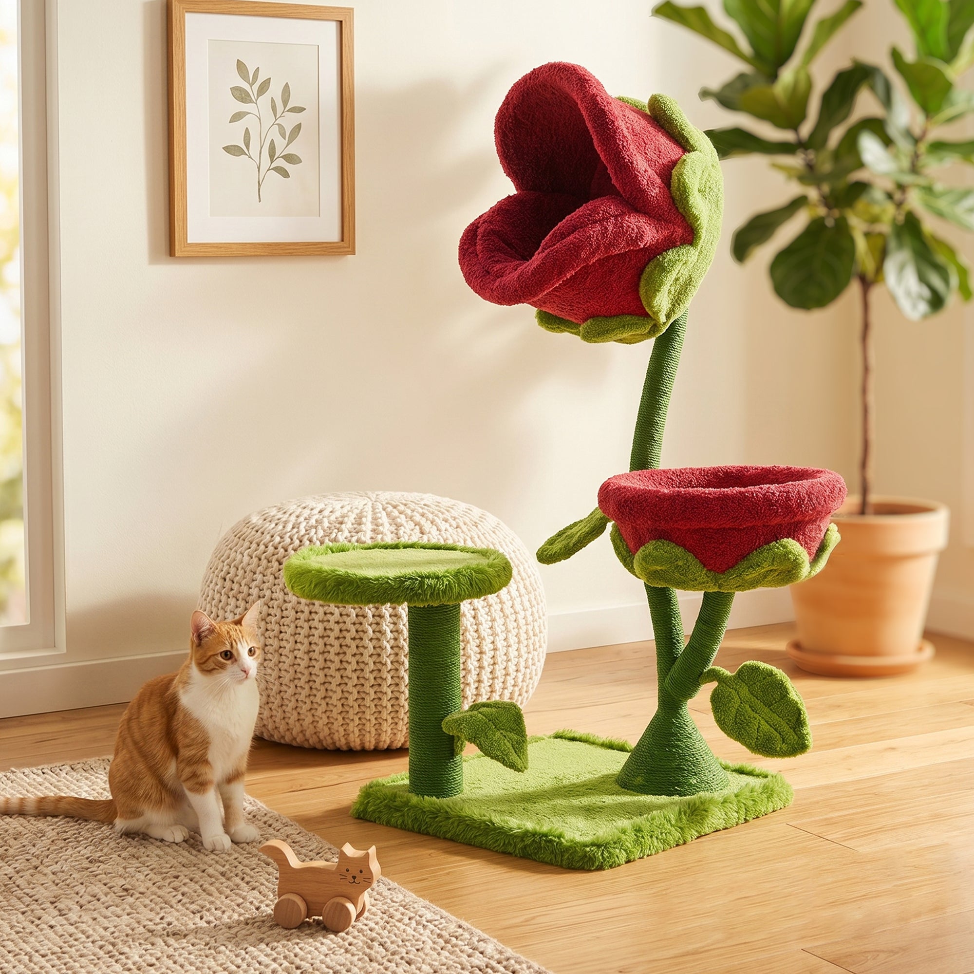 Happy & Polly 50.8'' Carnivorous Blossom Flower Cat Tree Max