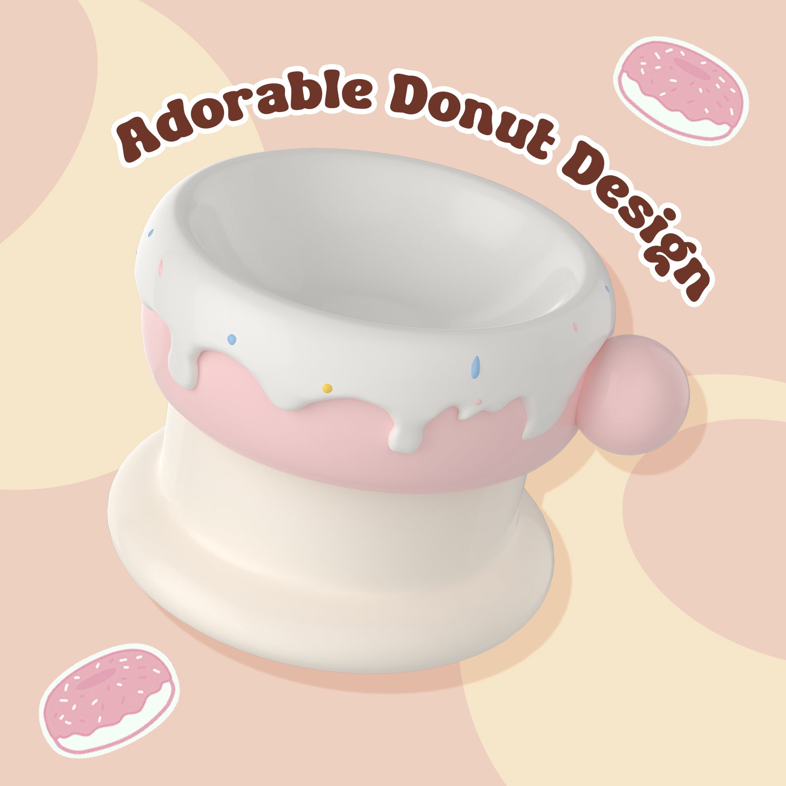 27oz Donut Style Cat Bowl Set