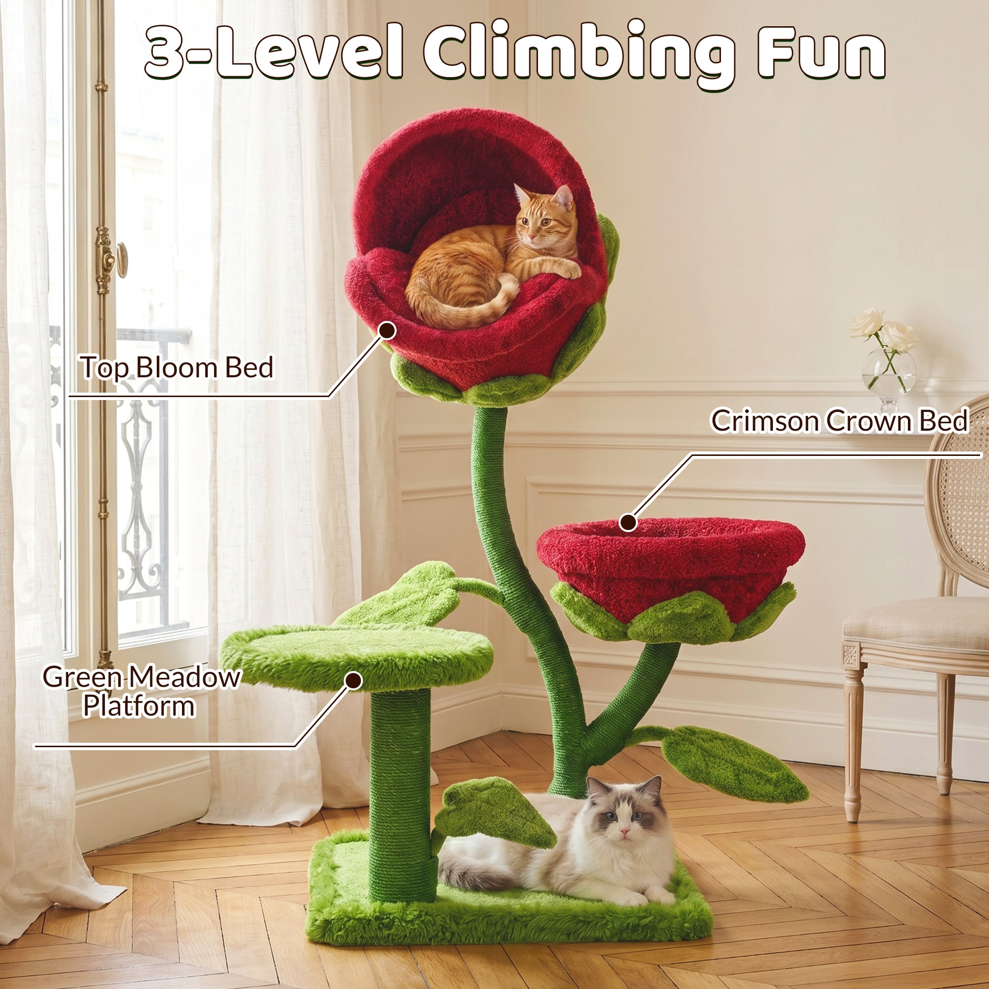 50.8'' Carnivorous Blossom Cat Tree Max