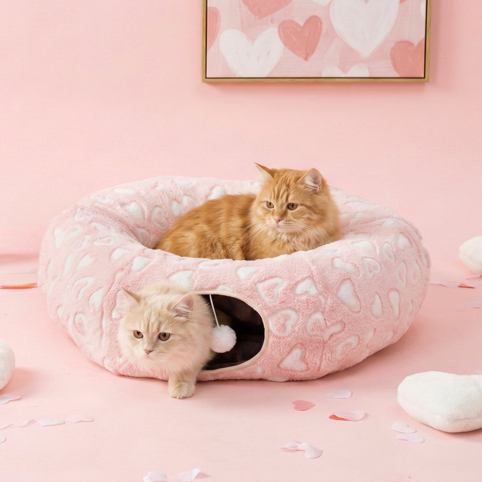 Sweetheart Snuggle Cat Tunnel Bed