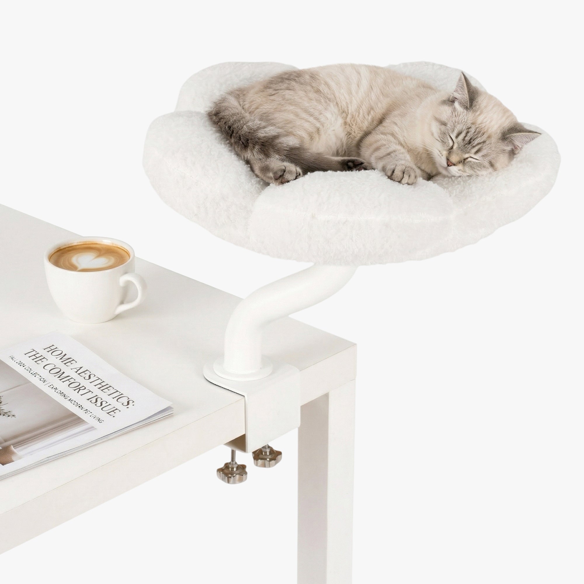 Cozy Flower Desk Cat Bed