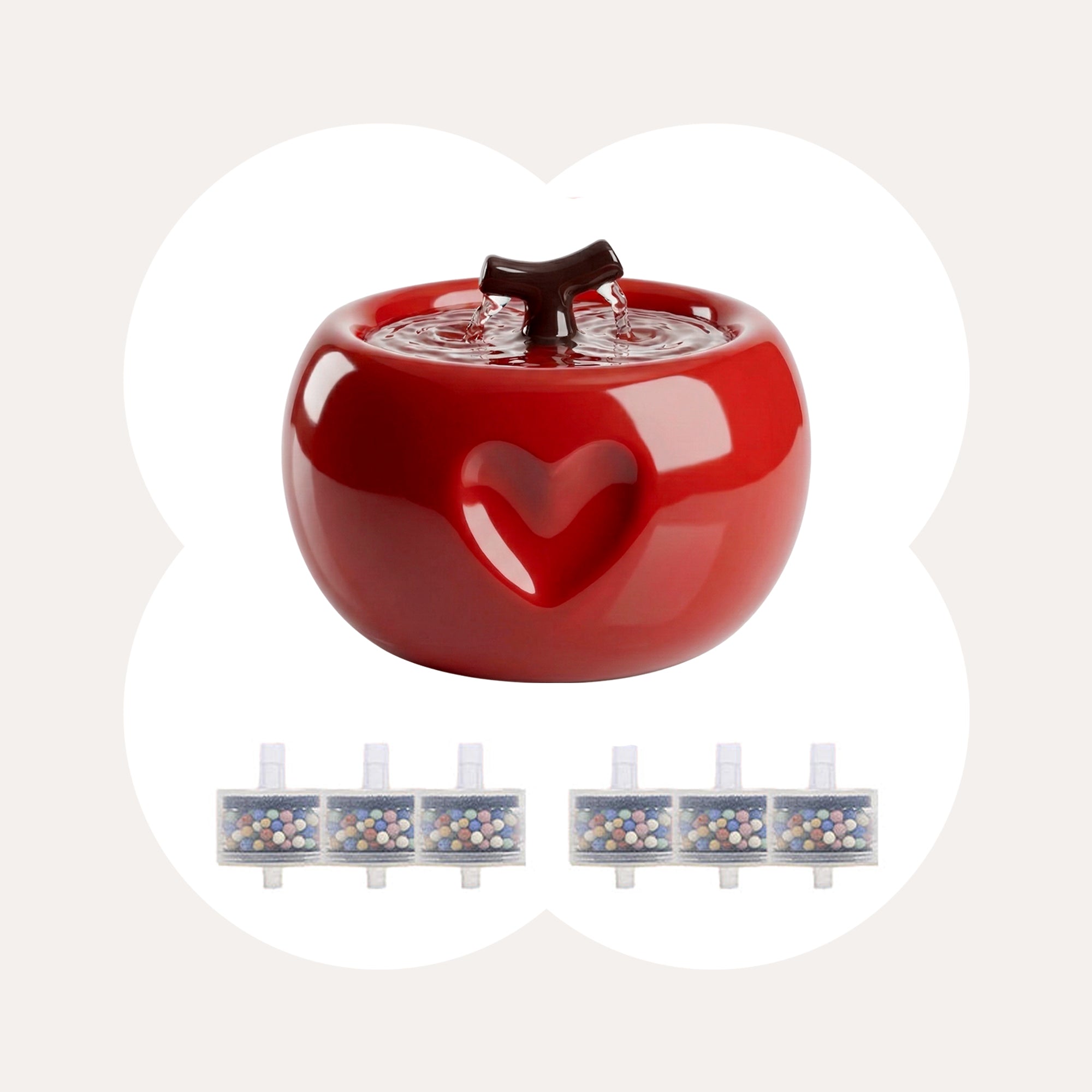 50oz Love Apple Cat Water Fountain