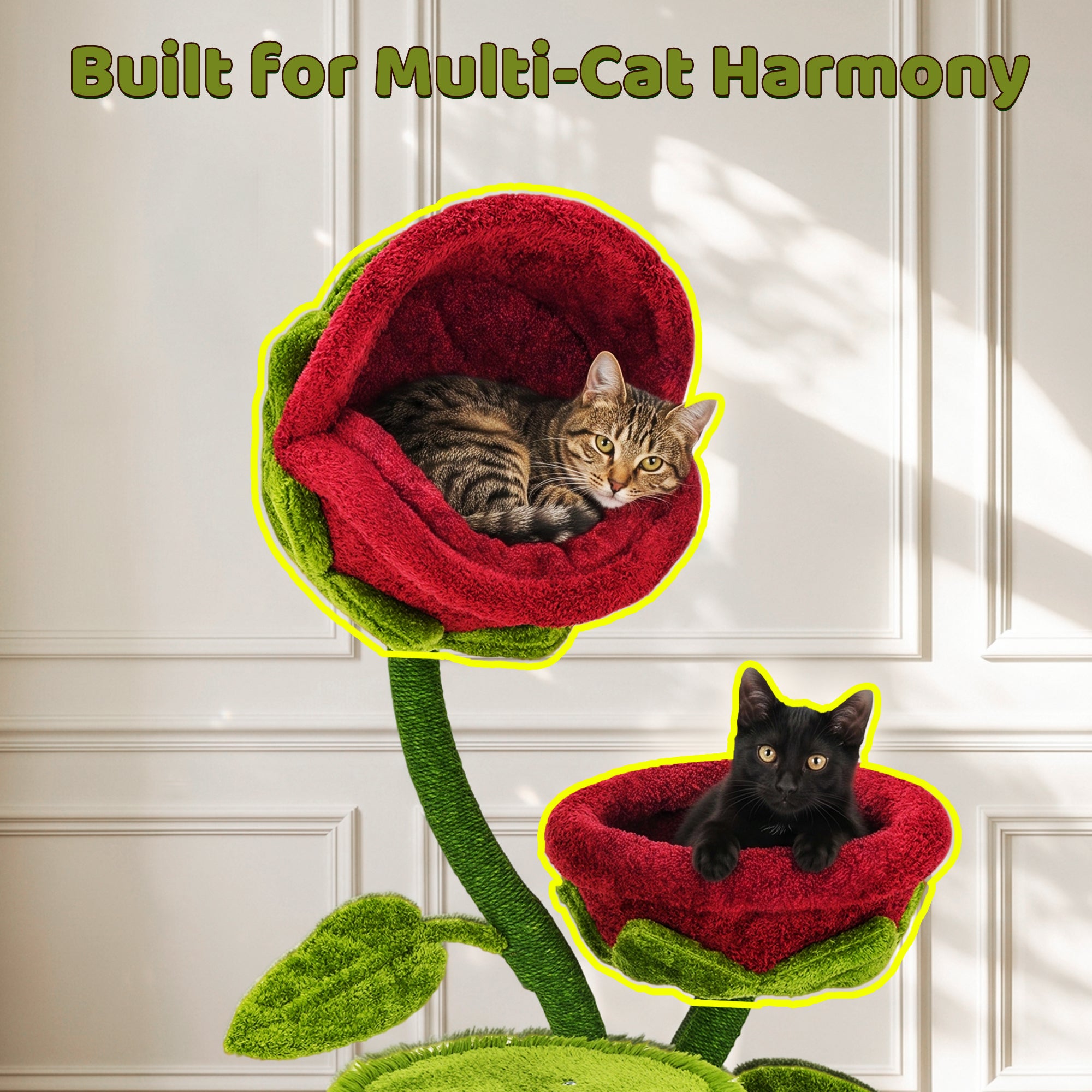 Happy & Polly 50.8'' Carnivorous Blossom Flower Cat Tree Max