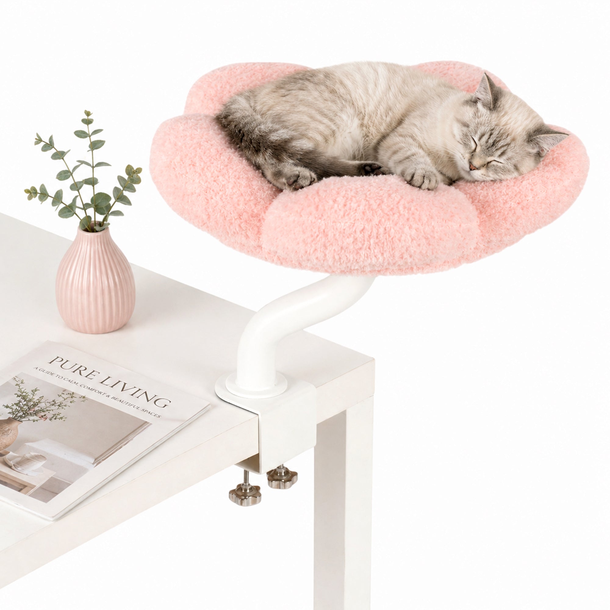 Cozy Flower Desk Cat Bed