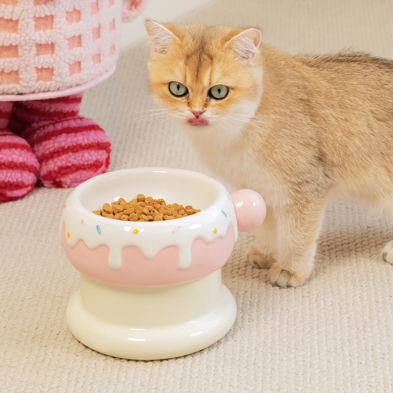 27oz Donut Style Cat Bowl Set