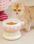 27oz Donut Style Cat Bowl Set