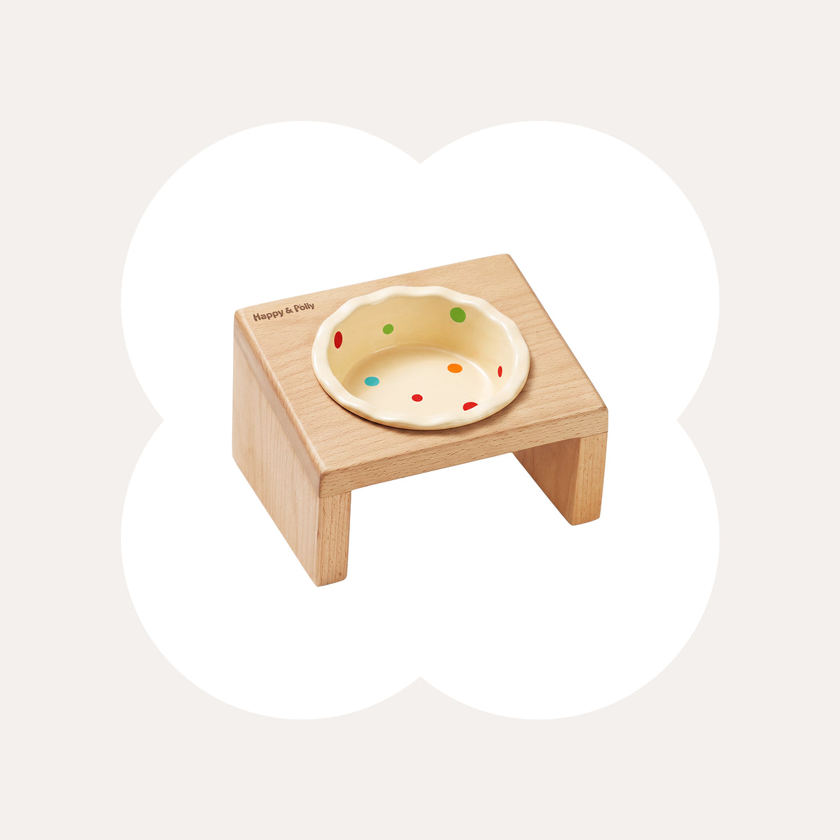 Elevated Wooden Cat Bowl