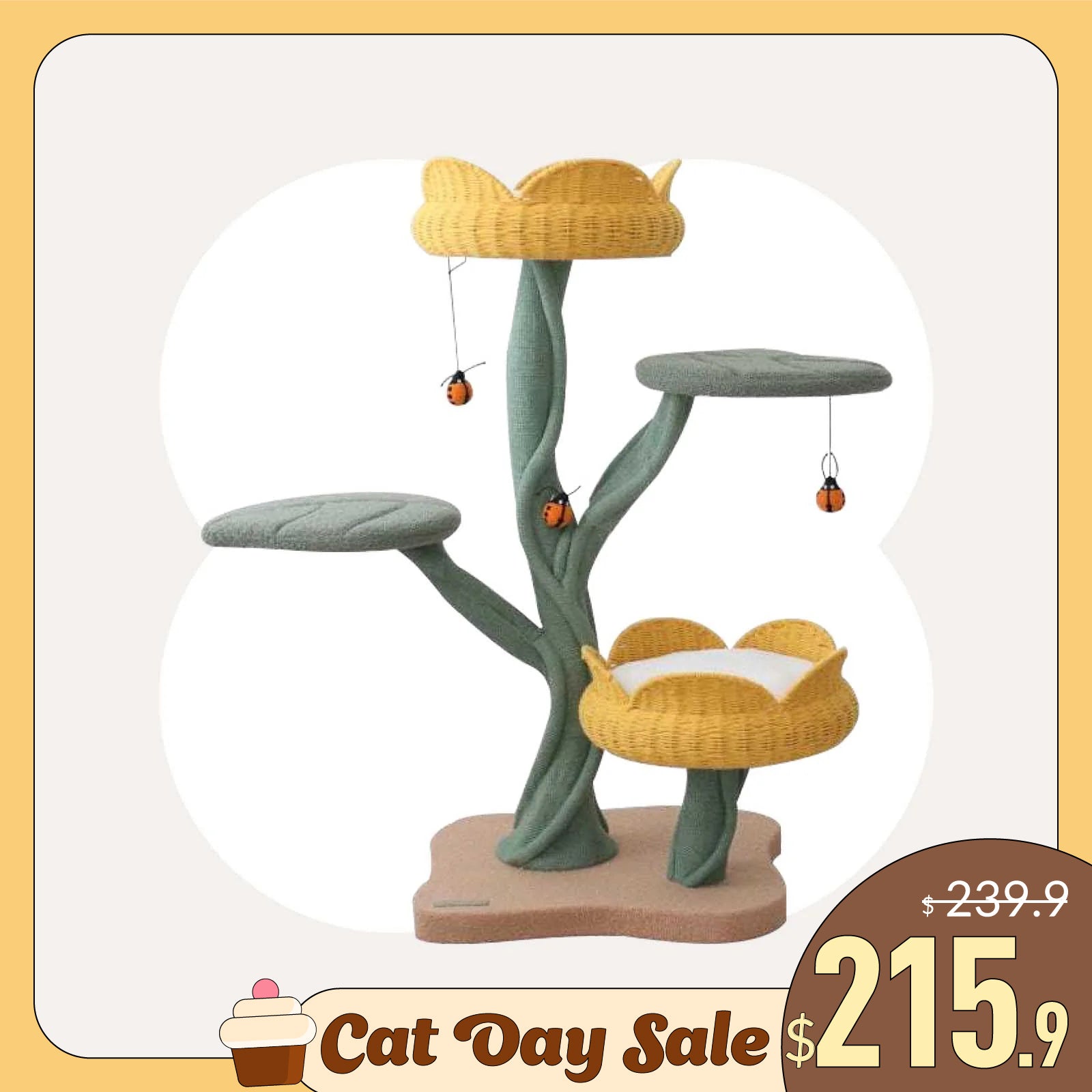 Yellow Tulip Cat Tree