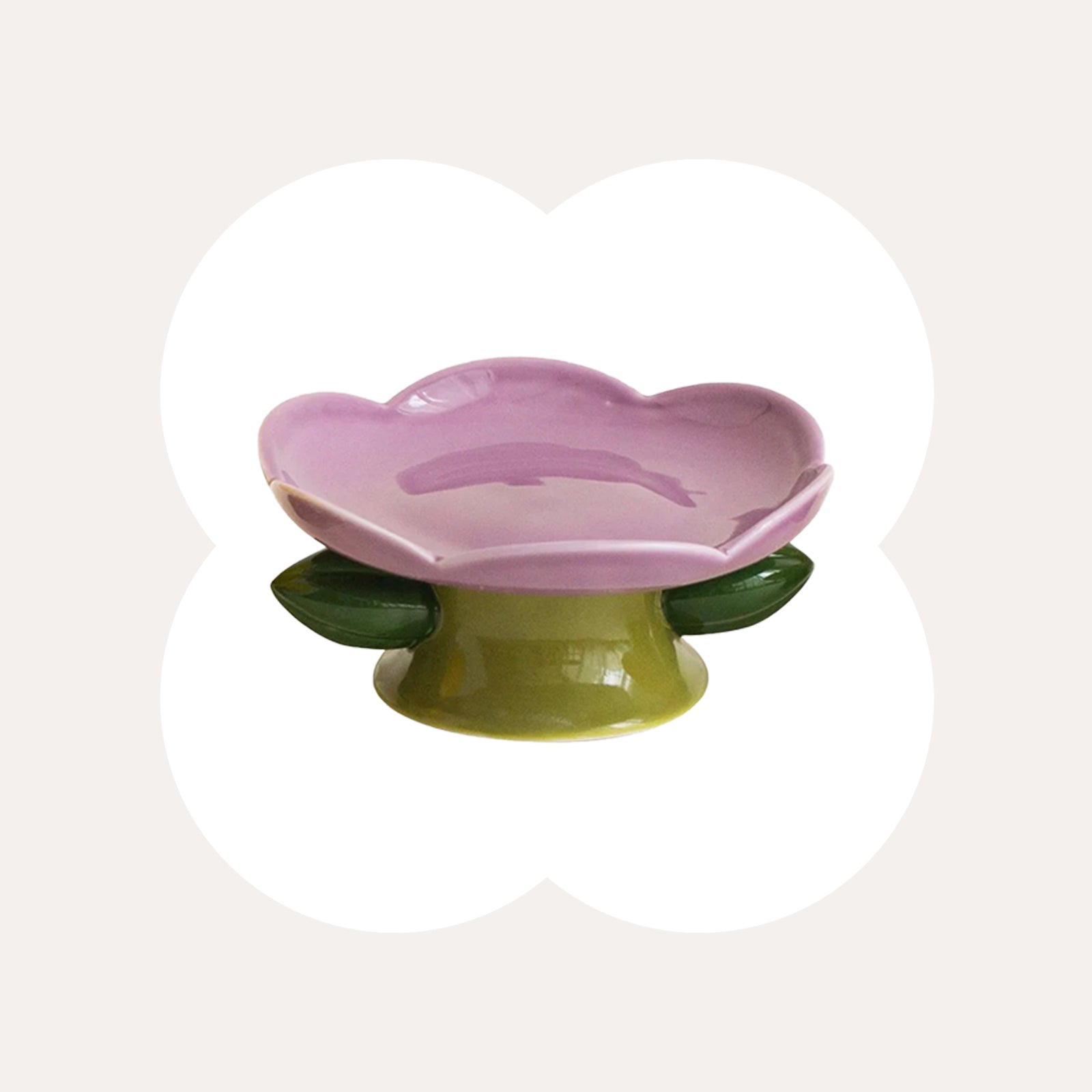 Flower Shape Cat Bowl