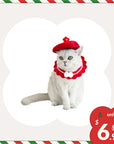 Christmas Stylish Floral Cat Beret