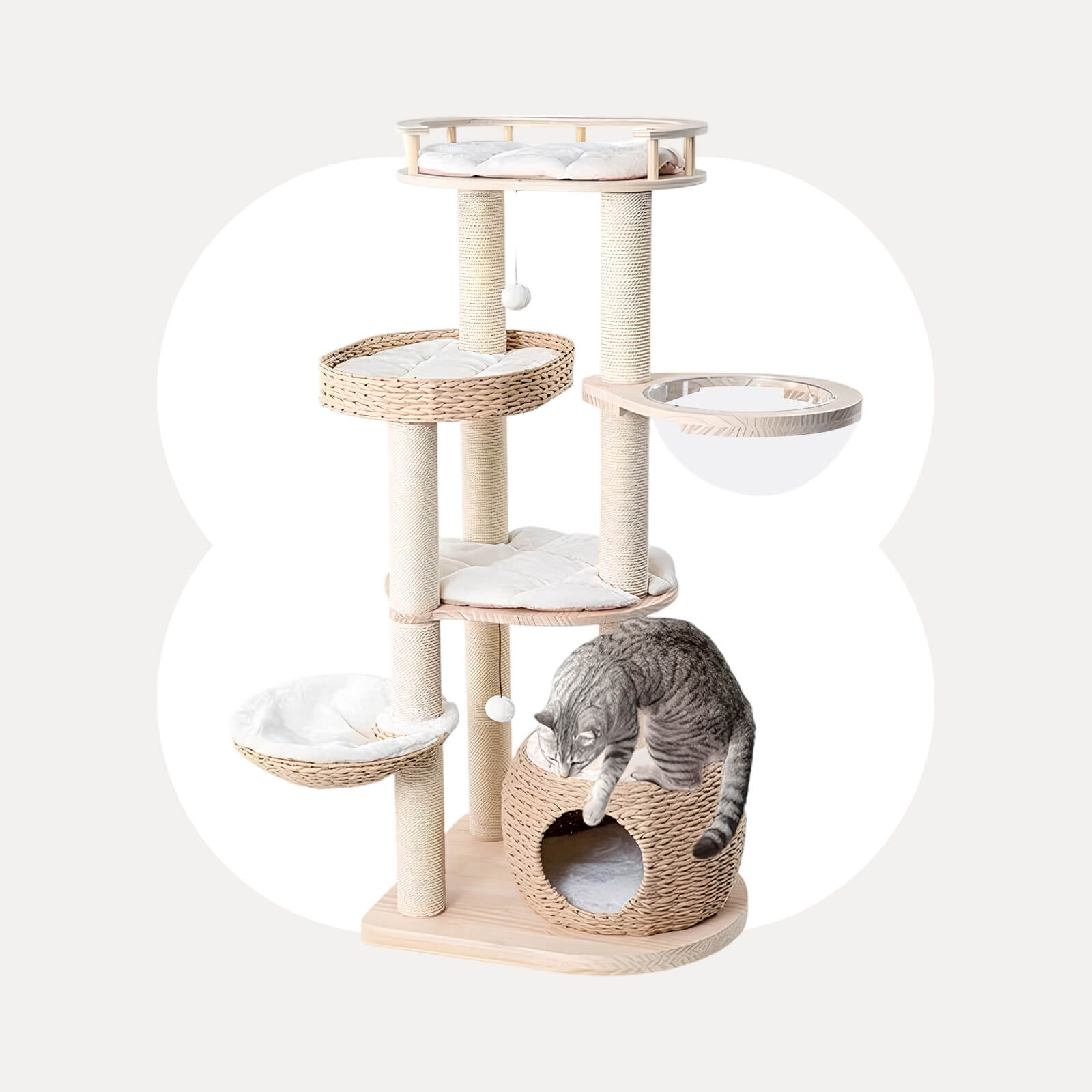 Whispering Hollow Cat Tree – Happy & Polly