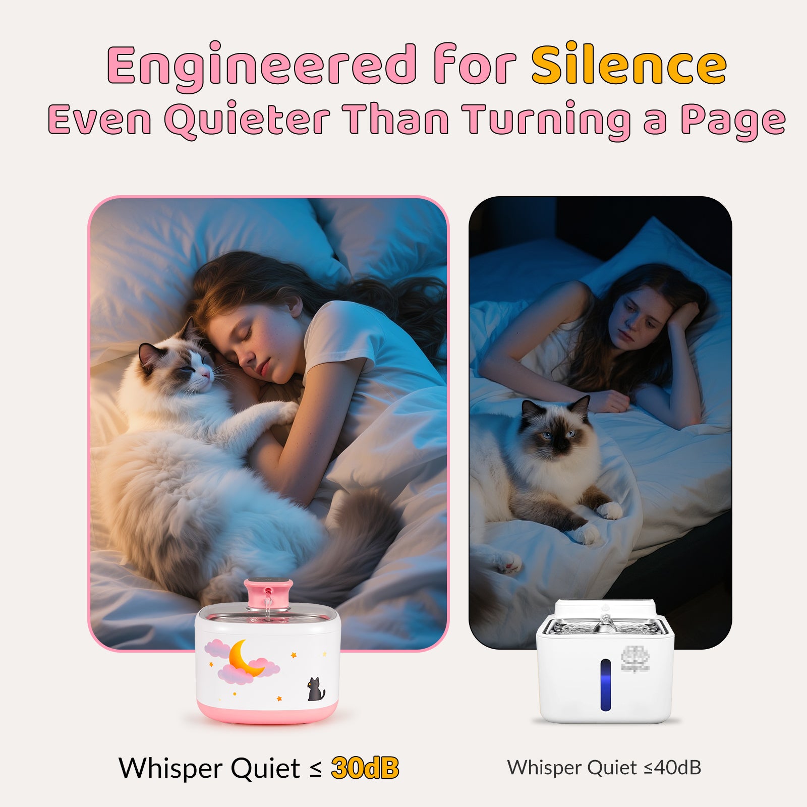 71oz Moonlight Wireless Smart Water Fountain
