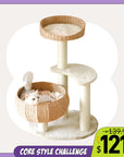 Sleeping in the Bowl Cat Tree