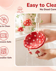 3.4oz Mushroom Picnic Ceramic Cat Bowl