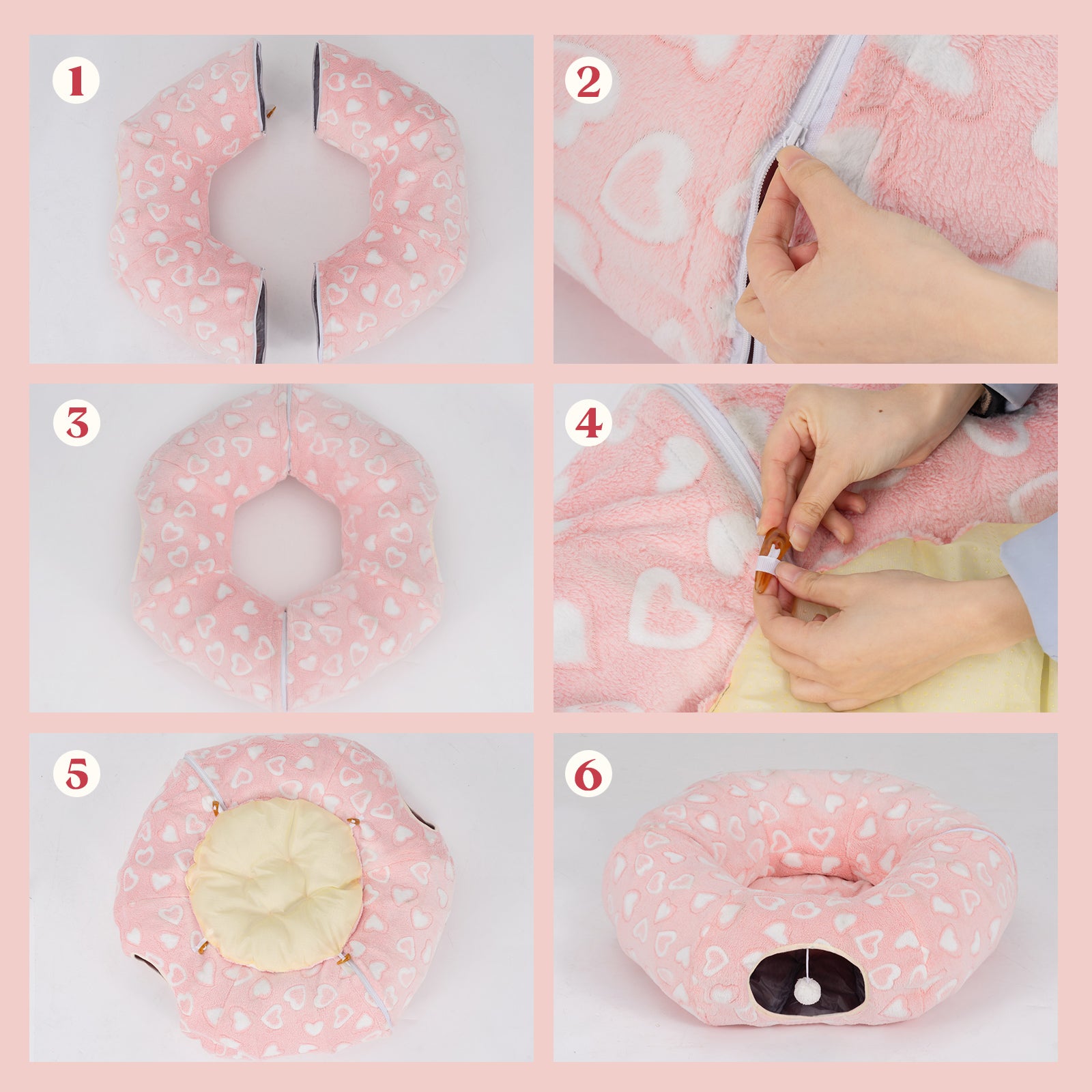 Sweetheart Snuggle Cat Tunnel Bed