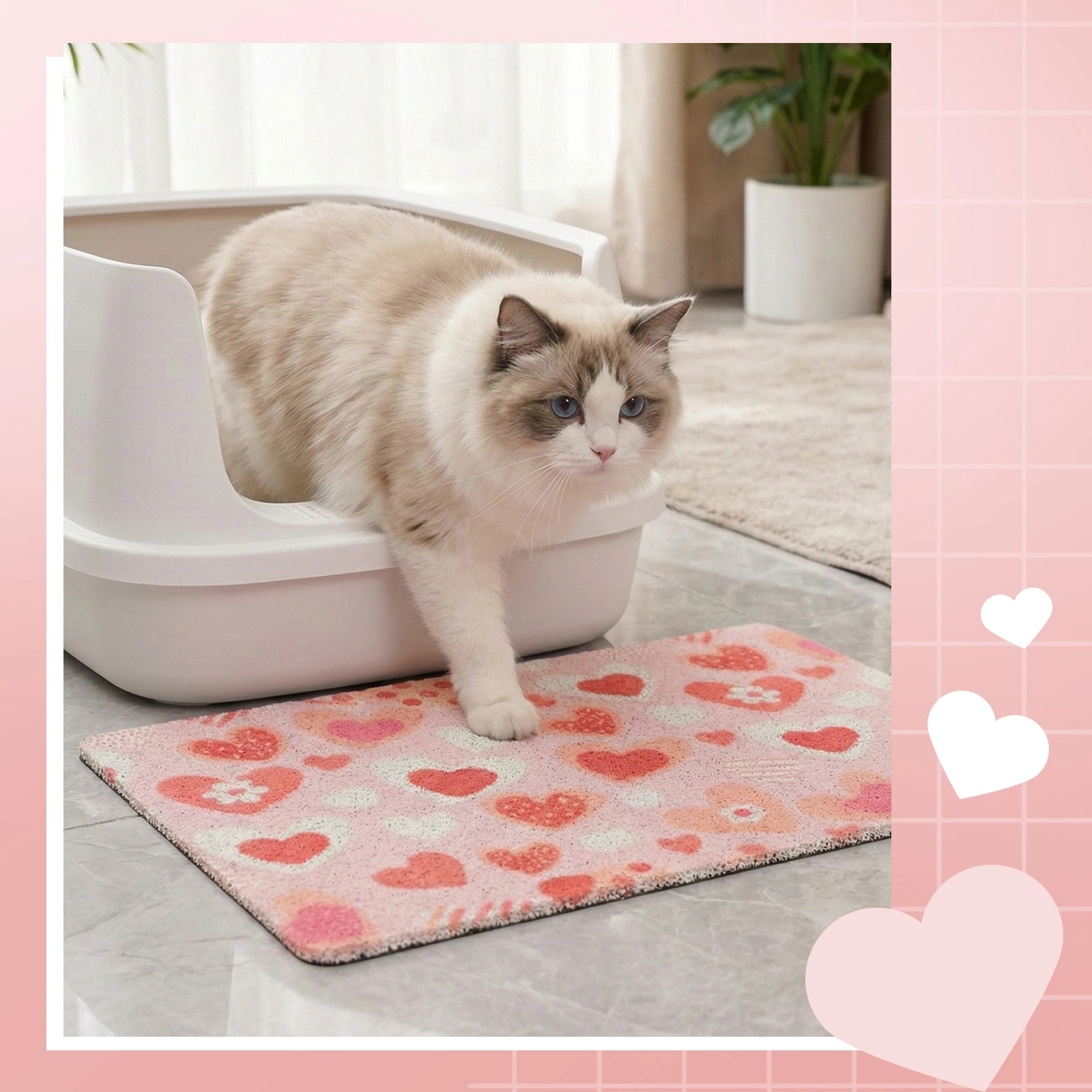 Sweetie Heart Cat Litter Mat
