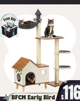 Wooden House Cat Tree