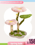 35.4" Blossom Wonder Solid Wood Cat Tree