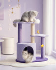Moonlight Cottage Cat Tree with cats in a home setting