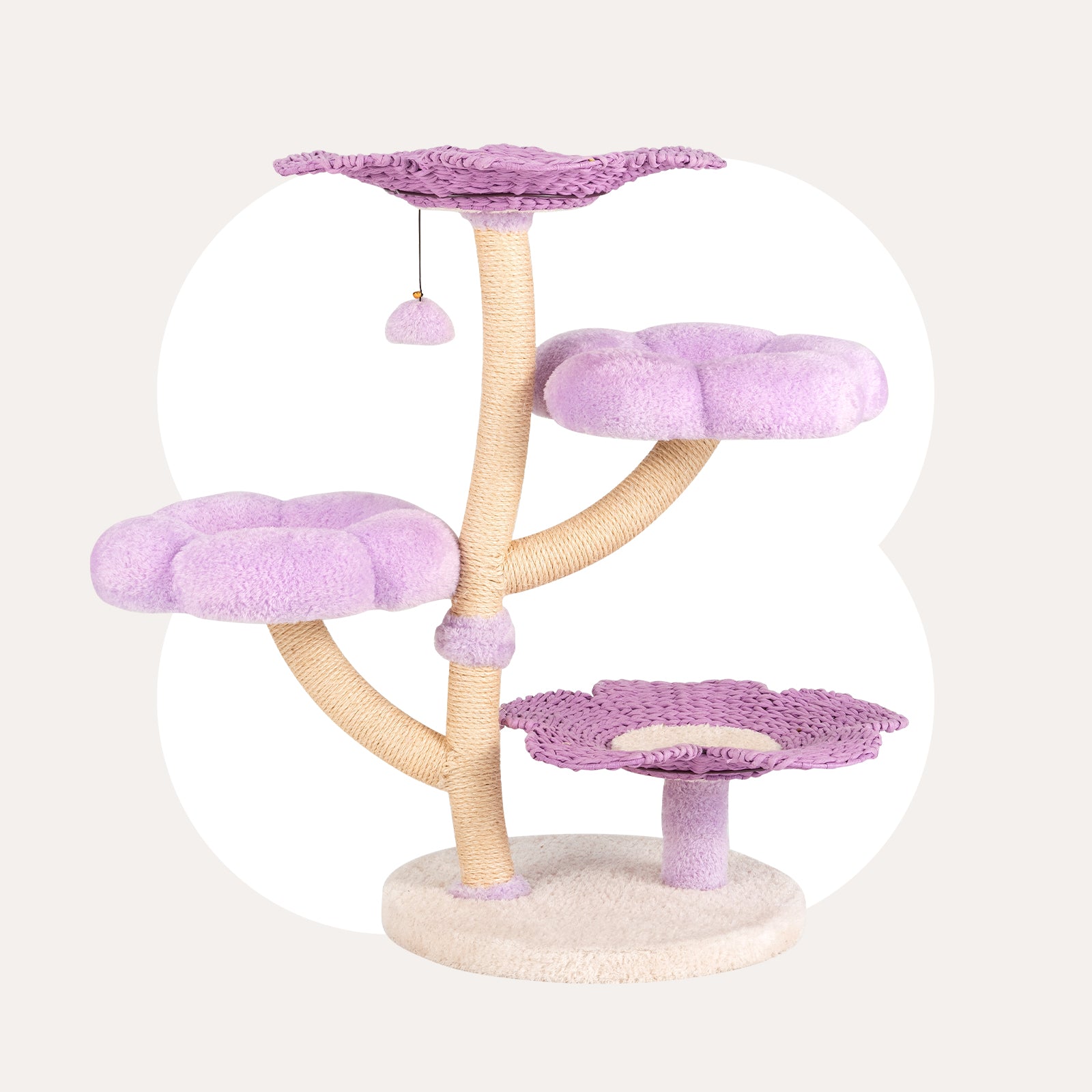 Purple Woven Flower Cat Tree – Happy & Polly