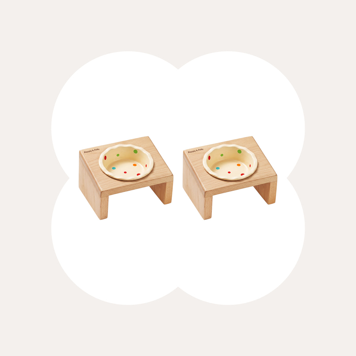 Elevated Wooden Cat Bowl
