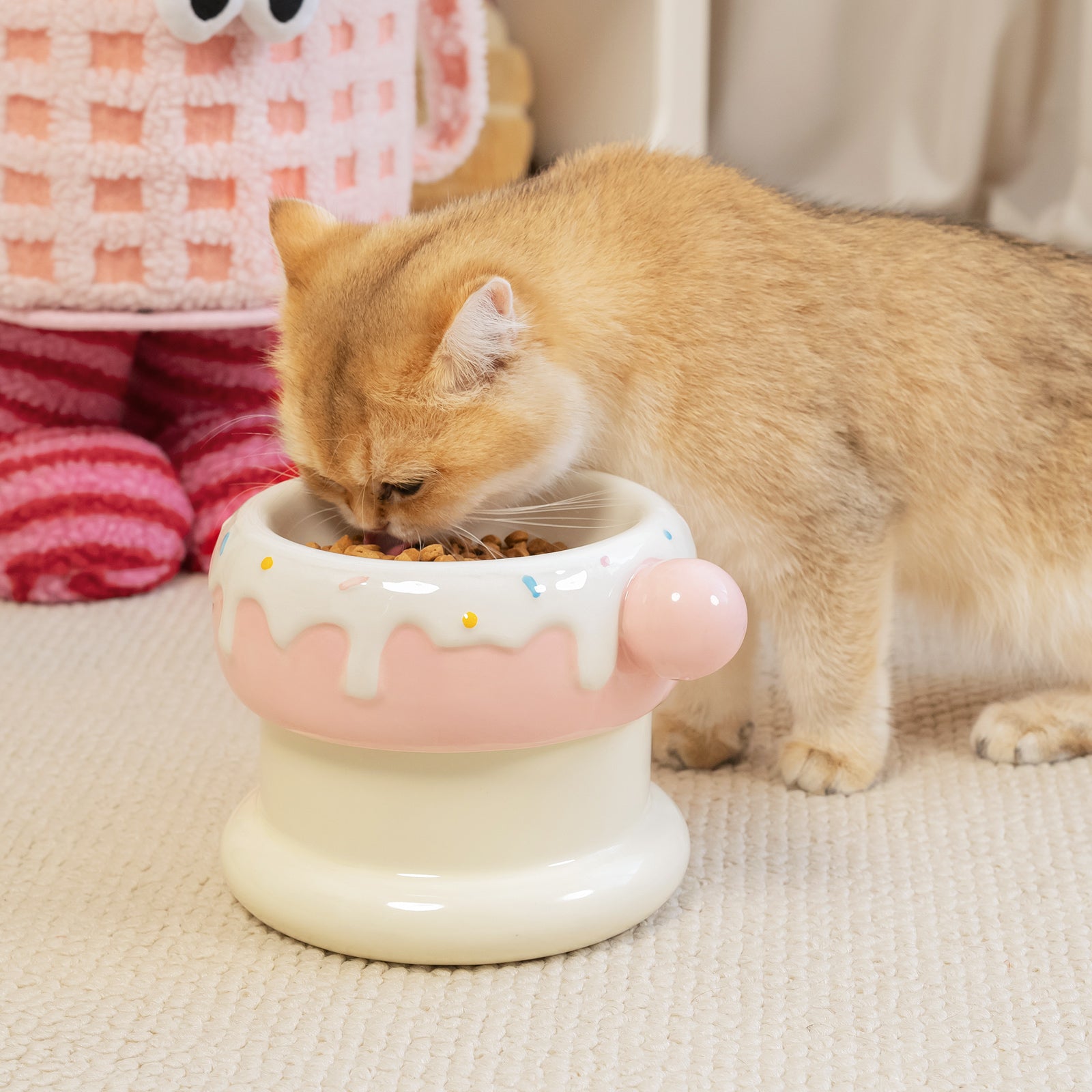 27oz Donut Style Cat Bowl Set