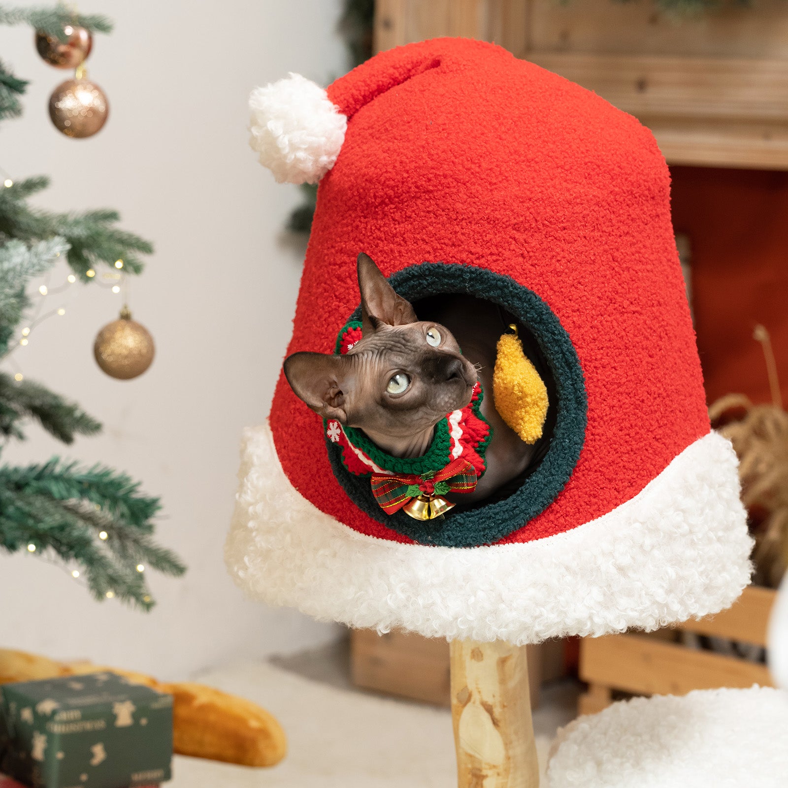 Santa Hat Cat Tree